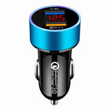 QC3.0+2.4A Dual USB Car Charger LCD Display 12-24V Cigarette Socket Lighter Fast Charger Power Auto USB Adapter Upgraded - V.I.P Digital Presence