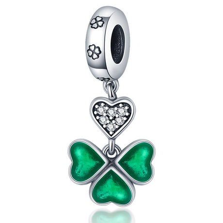 U-shaped Horseshoe Clover Wishing Tree Pendant Copper Silver Plated DIY Jewelry - V.I.P Digital Presence