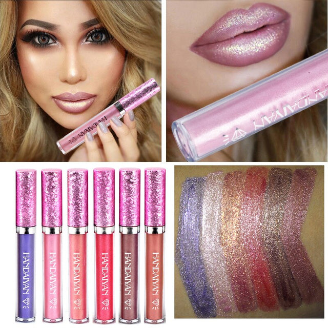 Makeup Diamond Shine Metallic Lipstick Charming Long Lasting Tattoo Liquid Glitter Powder Lipgloss Cosmetics - V.I.P Digital Presence