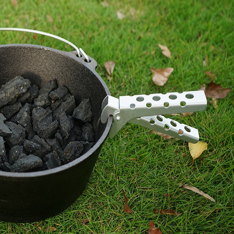 Anti scald pot clamp aluminum alloy perforated pot clamp outdoor portable hand clamp picnic barbecue kitchen tool pot handle - V.I.P Digital Presence