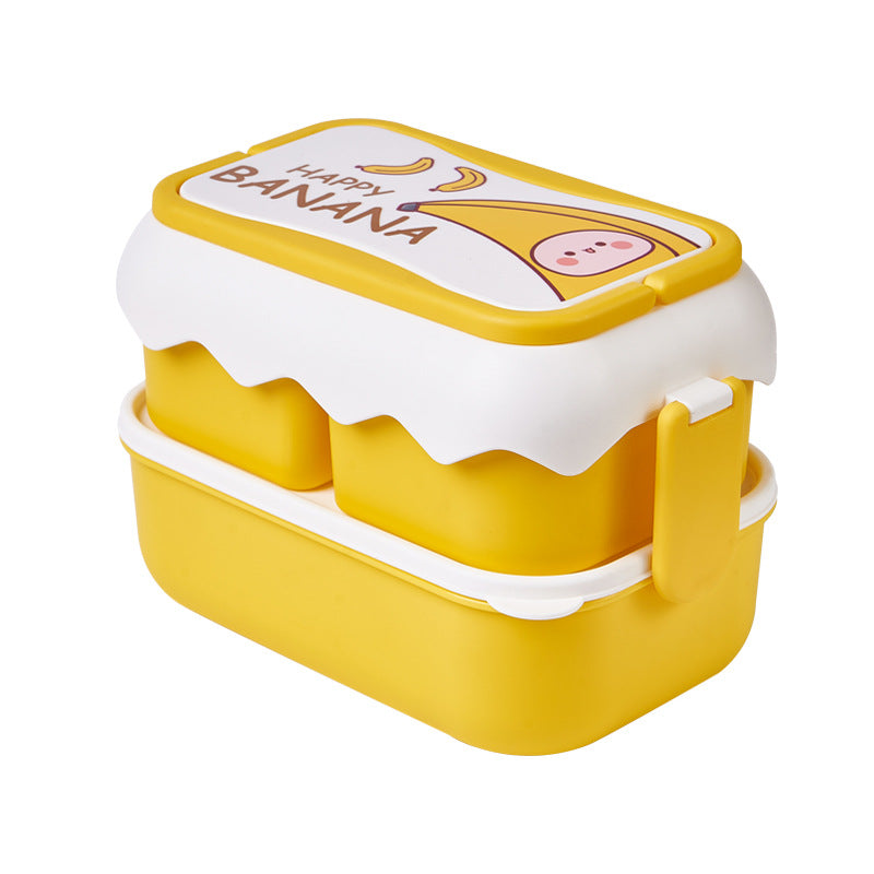 ins cartoon cute microwaveable large capacity double-layer portable lunch box lunch box - V.I.P Digital Presence