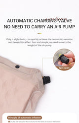 Colchón de aire autoinflable con diseño de camuflaje, ideal para camping y almohada. 