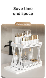 Pull out Rotating Spice Rack Organizer for Cabinet Rotate Makeup Organizer Slide Bottle Box Holder Plastic Seasoning Spice Rack - V.I.P Digital Presence