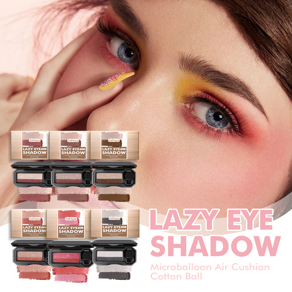 Lazy Eye Shadow, Natural Development Pearlescent Matte Beginner Daily Makeup Glitter Eyeshadow - V.I.P Digital Presence