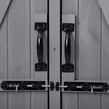 Outdoor 5.3ft Hx4.6ft L Wood Storage Shed Tool Organizer,Garden Shed, Storage Cabinet with Waterproof Asphalt Roof Gray - V.I.P Digital Presence