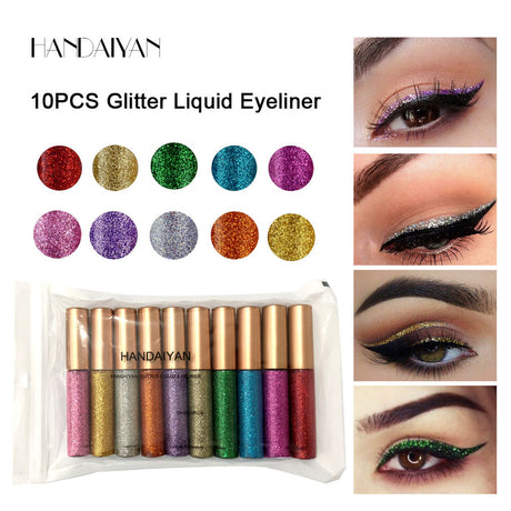 HANDAIYAN Explosive Glitter Liquid Eyeliner Set Sequin Pop Eyeliner Liquid 10 Pack - V.I.P Digital Presence