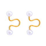 titanium steel Imitation Pearl Cuff Earrings - V.I.P Digital Presence