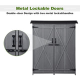 Outdoor 5.3ft Hx4.6ft L Wood Storage Shed Tool Organizer,Garden Shed, Storage Cabinet with Waterproof Asphalt Roof Gray - V.I.P Digital Presence