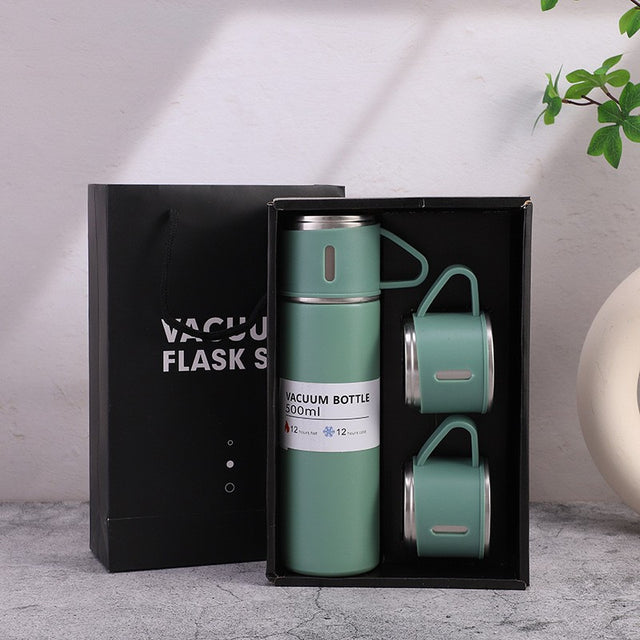 A cup of three-lid thermos cup portable fashion gift box set stainless steel cup - V.I.P Digital Presence