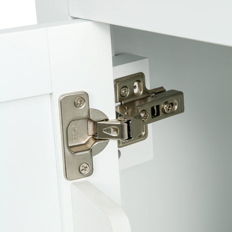 Kitchen trolley with rubber wood leaf countertop, 5-wheel kitchen island, storage cabinet and 3 dining drawers, white - V.I.P Digital Presence