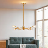 Modern Crystal Chandeliers, 9 Lights Golden Chandelier for Living Room Bedroom (Bulbs Not Included) - V.I.P Digital Presence