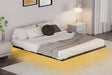 Floating Bed Frame King Size with LED Lights ＆ charging station, Metal Platform Queen Bed, 79.9'' L x 76.2'' W x 7.9'' H. - V.I.P Digital Presence