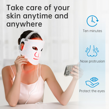 LED Color Light Home Beauty Device with Red, Blue, Green, and Purple Light Mask, 98 Light Beads for Facial Phototherapy Mask - V.I.P Digital Presence