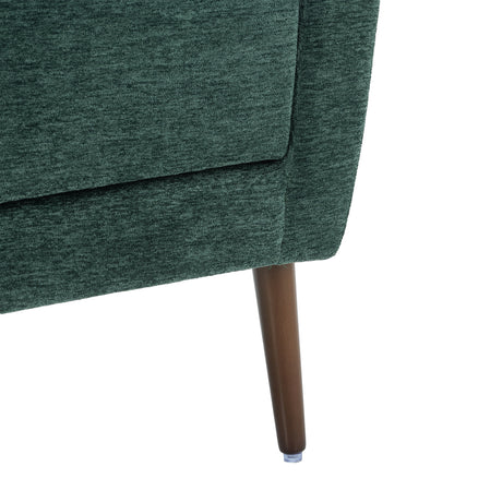 Modern Accent Chair Upholstered Foam Filled Living Room Chairs Comfy Reading Chair Mid Century Modern Chair  (Blackish Green) - V.I.P Digital Presence