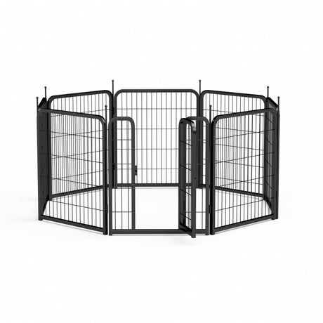 Outdoor dog fence, 8-piece board dog fence. 31 inch portable pet sports fence. Black, 26.3 inches wide x 31.5 inches high. - V.I.P Digital Presence