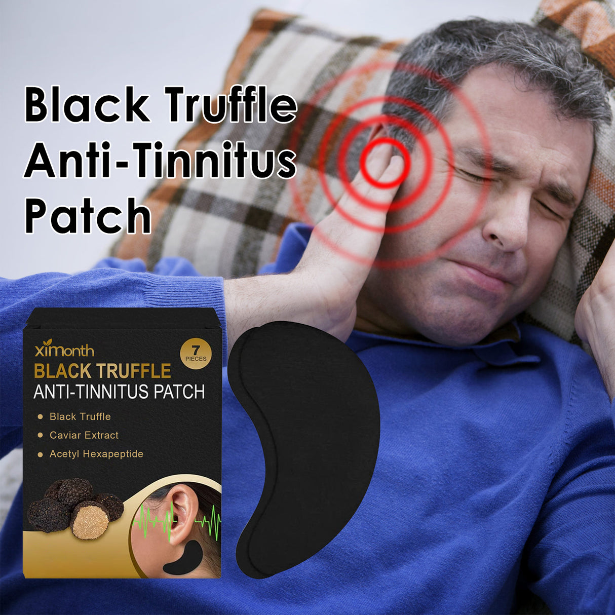 Black Truffle Tinnitus Ear Pads Clean Earwax For Tinnitus And Relieve Discomfort From Blocked Inner Ears