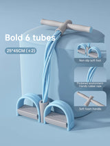 Bandas elásticas de 6 tubos para pedales, con función de tensión, para ejercicios de abdominales, cintas elásticas para el hogar.