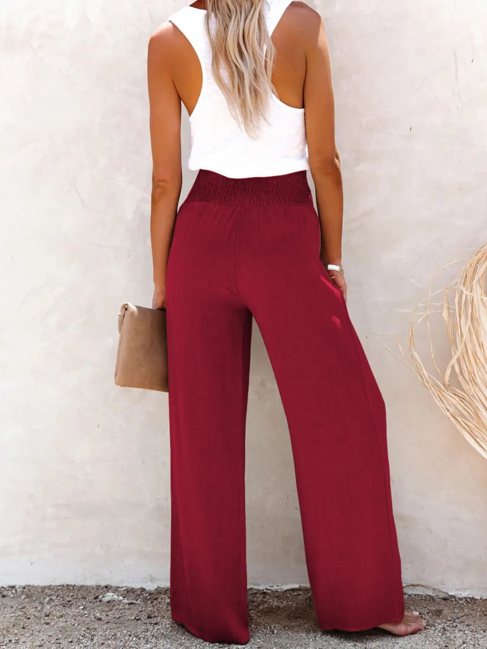 Full Size Decorative Button High Waist Pants - V.I.P Digital Presence