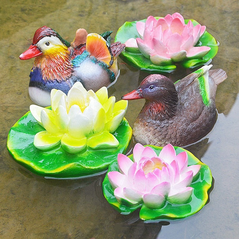 Floating Mandarin Duck Landscape Resin Decoration - V.I.P Digital Presence