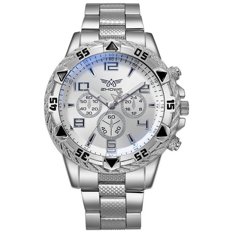 Men's casual sports men's watch steel strap quartz watch large dial - V.I.P Digital Presence