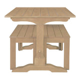 TREXM 3-piece retro dining table, rectangular stand table, and 2 4-person wooden stools (made of natural wood) - V.I.P Digital Presence
