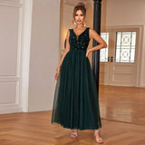 ElegantStyle Sexy Sleeveless Women's Shiny Mesh Splicing Swing Dress - V.I.P Digital Presence