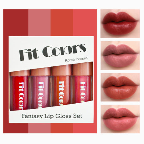 Fit Colors Matte Velvet Moisturizing Lip Gloss Lip Glaze Lipstick 4 Travel Small Set - V.I.P Digital Presence