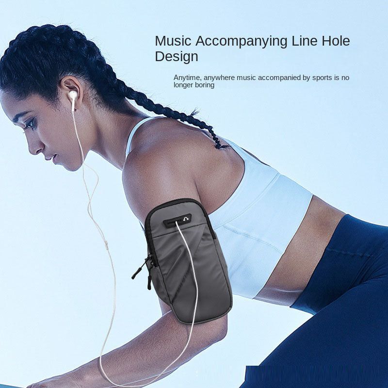 Sports running mobile arm bag, women's fitness wrist bag, breathable PU arm strap, outdoor cycling men's arm cover, mobile phone - V.I.P Digital Presence
