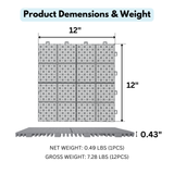 12 x 12 inch gray interlocking deck tiles, plastic waterproof, weighing up to 6613 pounds, with a rose pattern pack of 12 - V.I.P Digital Presence