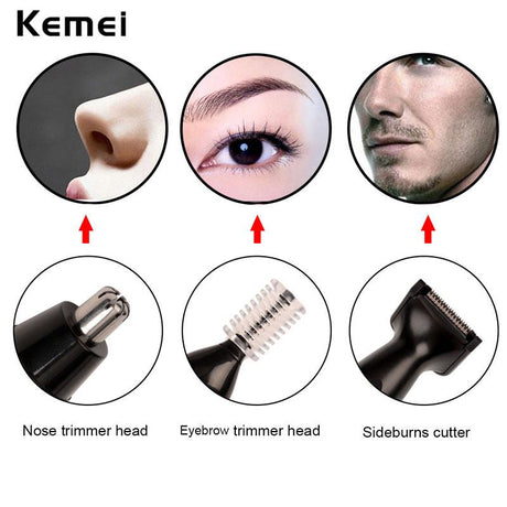 Kemei Fast shaving Men Electric Nose Ear Hair Trimmer Painless Women trimming sideburns eyebrows Beard hair clipper cut Shaver46 - V.I.P Digital Presence
