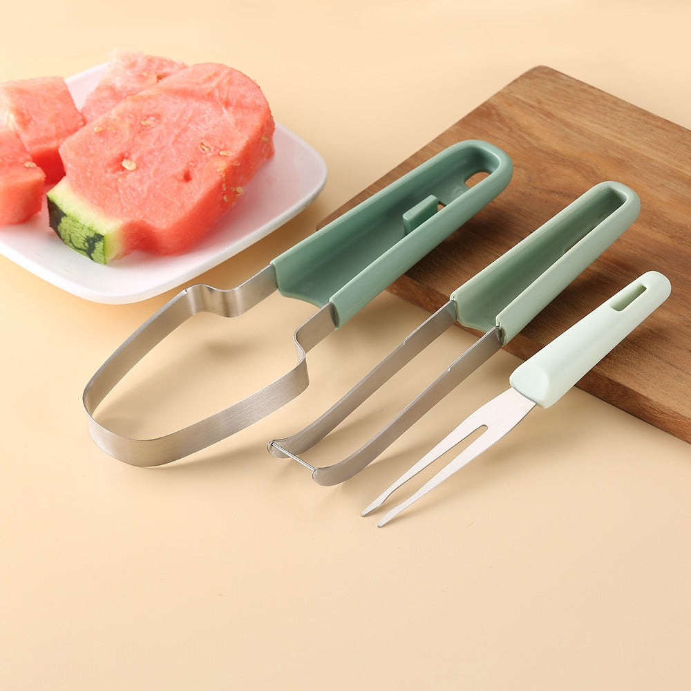 3-in-1 Watermelon Cutter Stainless Steel Fruit Carving Knife Multi-functional Melon Fork Slicer Tool for Camping Kitchen Gadgets - V.I.P Digital Presence