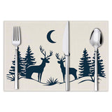 Christmas placemat reindeer print decoration insulation mat kitchen dining table coaster - V.I.P Digital Presence