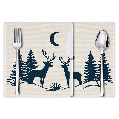 Christmas placemat reindeer print decoration insulation mat kitchen dining table coaster - V.I.P Digital Presence