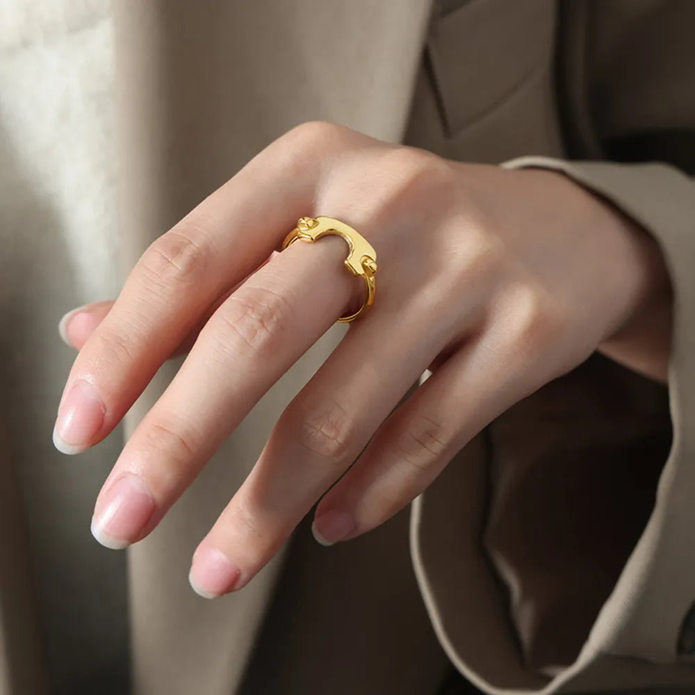 18K Gold-Plated Irregular Open Ring - V.I.P Digital Presence