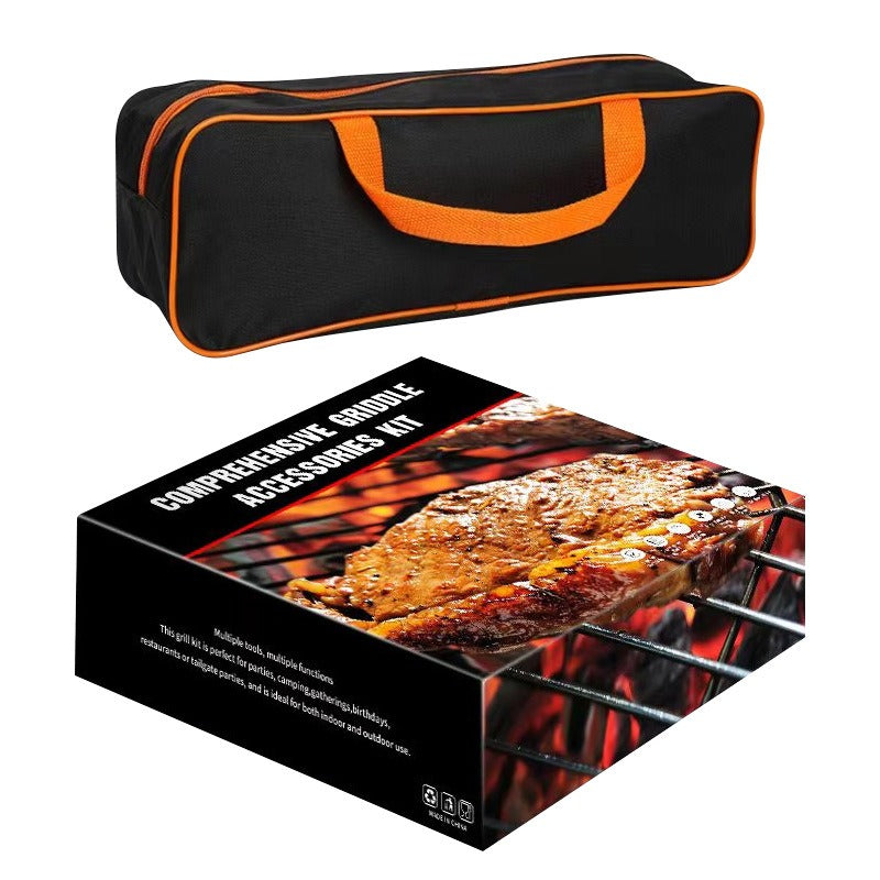 Herramientas para barbacoa al aire libre Juego de palas para barbacoa de acero inoxidable Tenedor para barbacoa Combinación de placa de hierro Nuevo juego de barbacoa para barbacoa