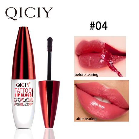 4-color tear off lip gloss is easy to color, moisturizes and lasts for a long time without sticking to the cup tear off lip gloss - V.I.P Digital Presence