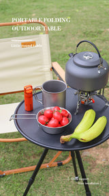 Muebles de exterior para balcón, ligeros, portátiles, de aluminio, altura ajustable, pequeños, redondos, plegables, para picnic y camping.