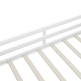 Twin Size Low Loft Bed with Two Movable Shelves and Ladder,with Decorative Guardrail Chalkboard,White