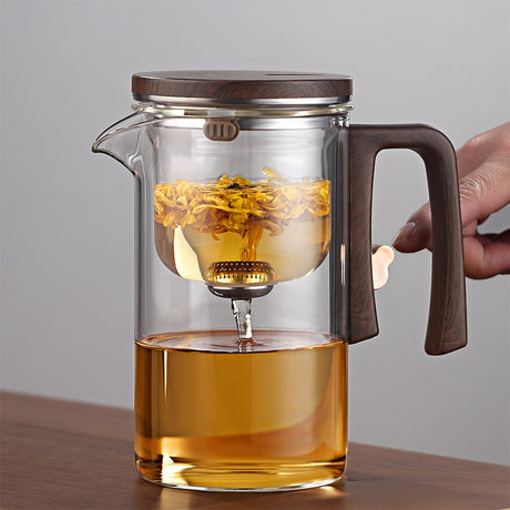 Xiaoman Waist new rodless elegant cup, one click magnetic suction filter glass tea pot, automatic tea separation tea cup - V.I.P Digital Presence