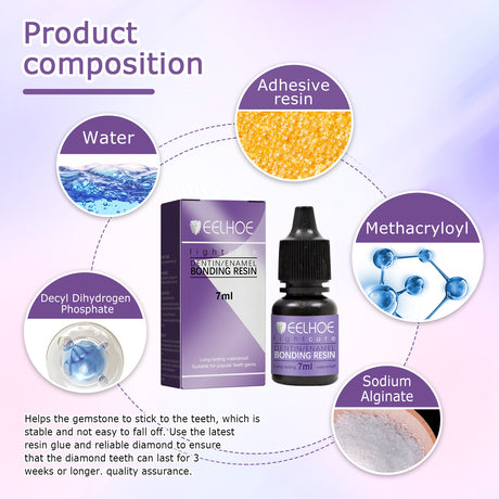 Tooth Gem Decorative Glue, DIY Fashionable Jewelry Bonding Teeth Gems Light Cured Adhesive Glue - V.I.P Digital Presence
