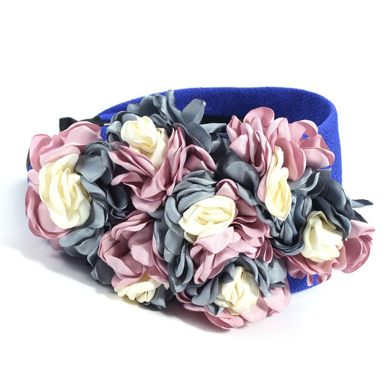 Fashionable design side three-dimensional flower handmade fabric headband headband - V.I.P Digital Presence