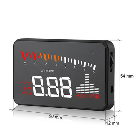 X5 Car HUD Head Up Display OBD II EOBD Automatic Matching Overspeed Warning System Projector Windshield Car Voltage Speed Alarm - V.I.P Digital Presence