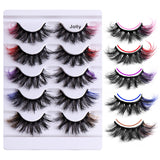 5 Pairs Of Colorful Fried False Eyelashes Multi Layer Thick Cross Mink Like Eyelashes - V.I.P Digital Presence