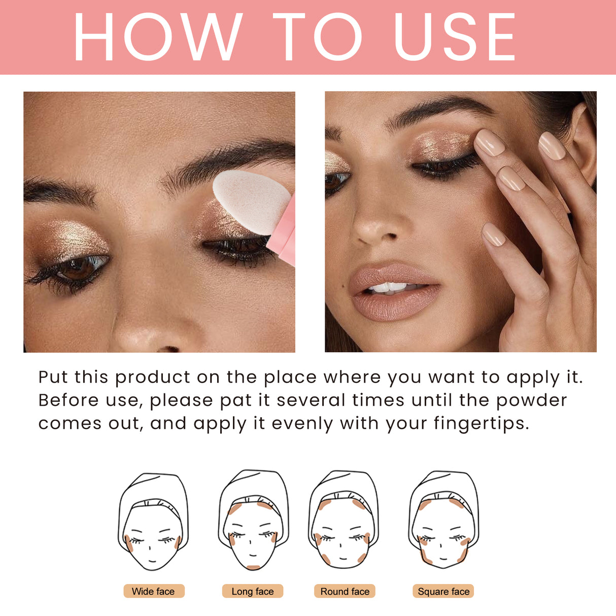 Highlighter Pat Powder, Light Highlighter Natural 3D Contoring Powder - V.I.P Digital Presence