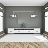 White TV Stand for Living Room Modern Entertainment Center Stand for TV Up to 90 Inch