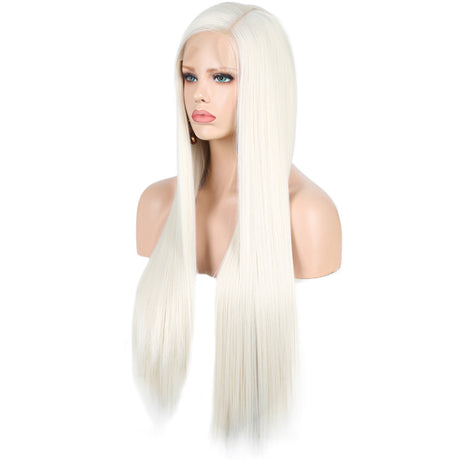 13*2. 60# Chemical Fiber Front Lace Wig Headgear Long Straight Hair Natural Hairline Wig - V.I.P Digital Presence
