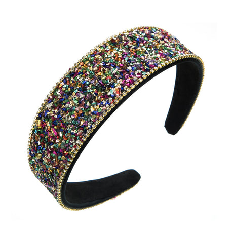 New Colored Stone Hair Decoration Super Flash Diamond Wide Edge Korean Advanced Shampoo Headband - V.I.P Digital Presence