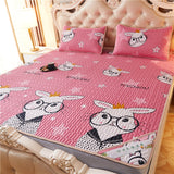 Summer Bed Sheet Ice Silk Mat Soft and Comfortable Latex Mattress Bedding Three-piece Breathable Mat for Comfortable Sleep