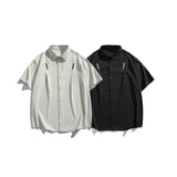 Letter embroidery loose casual short sleeved shirt for men - V.I.P Digital Presence