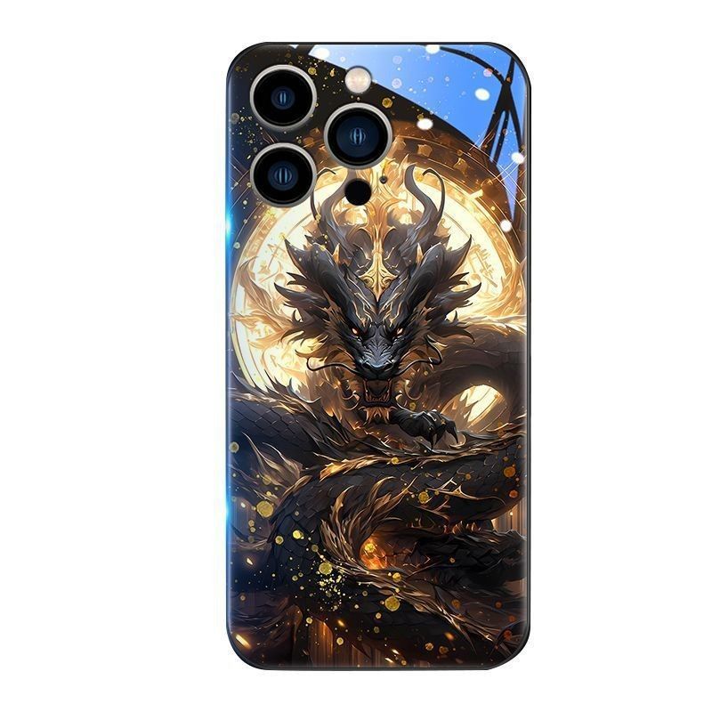 Applicable to China-Chic Zhaocai Dragon applicable to Apple glass phone case - V.I.P Digital Presence